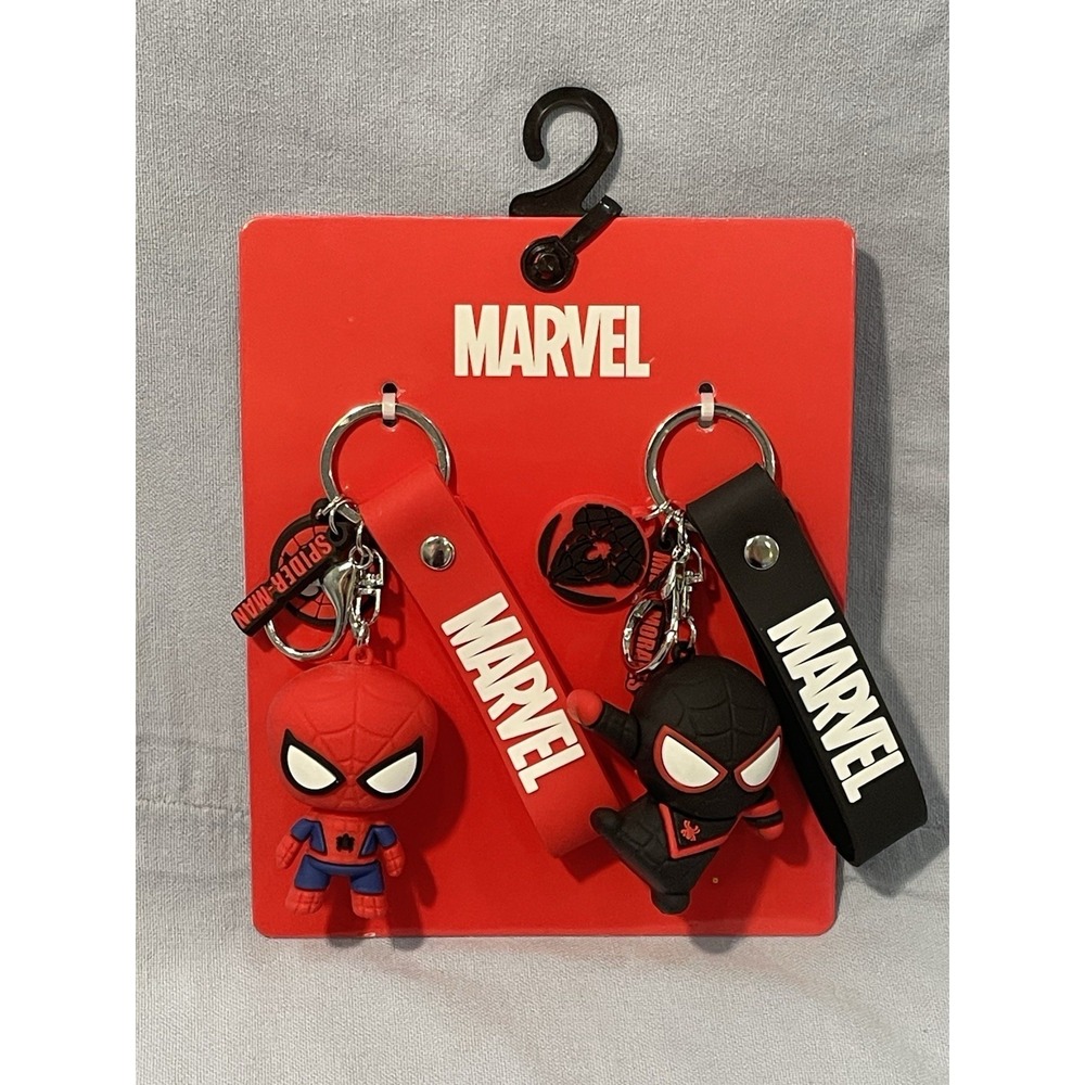 NEW Set of Marvel 3D Figural Charm Keychain - Spider-Man &‎ Miles Morales